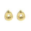 18k gold plated chunky bubble droplet stud earrings with central hollow circle - Style-O