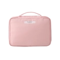 Pink large capacity makeup brush storage bag with top handle and makeup beauty tag - Large Storage Bag Pink