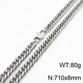 Silver stainless steel curb chain necklace 8mm width 710mm length weighing 80g - 8mm*710mm Silver