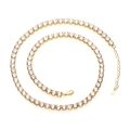 Elegante collana tennis da 4mm in oro con zirconi cubici e chiusura a moschettone - 4mm Oro/Zircone Bianco/40cm