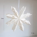Copo de nieve 3D de papel calado en blanco marfil, 23 cm de diámetro y 15,5 g de peso - Copo de Nieve 3D de 23cm