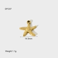Detailed 14K gold starfish pendant with 14.5mm width and 1.1g weight specification - DFC07 Starfish 2
