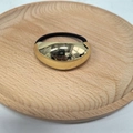 Elastic ponytail hair tie featuring a chunky half-moon gold metal cuff ornament - Style 23 (Gold Mirror Half Arc)