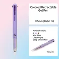 Morandi light purple 3-in-1 retractable gel pen with 0.5mm blue, purple, and red ink - Single/Morandi 3-Color 03