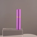 Portable 10ml purple aluminum perfume spray bottle with glass liner and gold ring - 10ml / Purple