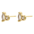 Macro detail of gold marquise cut cubic zirconia stud earrings with a luxury finish - Gold White Zirconia