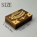 Miniature wooden spirit board ornament with laser engraved alphabet, 3.3x2.5cm size - Dark Brown
