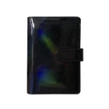 A6 black laser rainbow notebook cover with shiny macaron holographic leather and snap button - Laser Black (Cover Only)