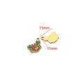 Gold-plated stainless steel turtle pendant with red and green enamel, 15mm x 11mm - Colorful Enamel Crab (Green)