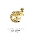 Golden moon and deer pendant made of copper and zircon, 18x23mm size, 2.5g weight - Moon Deer Pendant (Style 8)
