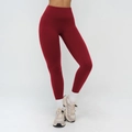 High-waisted yoga leggings in deep burgundy wine red with moisture-wicking fabric - Retro Copper
