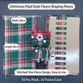 Christmas plaid fabric wrapping sheet in classic red and green tartan pattern for flower bouquets - Christmas Plaid Shaping Sheet - Green / 10 Sheets 50*28cm