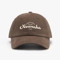 Vintage dark brown baseball cap with white 3D letter embroidery and soft cotton texture - Adjustable / Dark Coffee