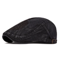 Gorra de mezclilla negra lavada ajustable con hebilla de latón y detalle de malla - Ajustable / Negro