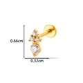 Flacher Piercing-Stecker aus vergoldetem Titanstahl mit vier klaren Zirkonia-Steinen - 5# Vier-Diamant-Array-Stil (2623-5# Gold)
