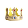 Couronne de roi dorée avec pierres précieuses rouges et bleues pour cosplay Halloween - Taille unique / Couronne en tissu Or