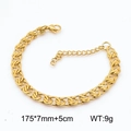 Chunky 18K gold plated paperclip chain bracelet with lobster clasp and 5cm extender - Gold Color (KB185488-Z)