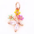 Pendentif marguerite en or rose avec émail coloré pour la fabrication de bijoux DIY - Style F / Or rose