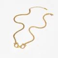 Collier maille serpent en acier inoxydable doré avec pendentif mors de cheval - Design Mors de Cheval (KD1723) / Doré