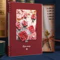 Rosemary rode notitieboek cadeauset met witte ganzenveer en metalen penpunten - A5 [Horizontale Lijn] 1 Boek/60 Vellen / Rood
