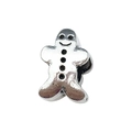 Silver gingerbread man alloy bead charm for DIY bracelet jewelry accessory - Snowman/Gingerbread Man 8x13mm