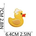 Detailed size view of yellow duck embroidery patch showing 7cm height and texture - Basic Standing Duck