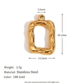 Pendente a cuore e luna in acciaio inossidabile placcato oro 18K con misure - Ciondolo Cornice Martellata - Oro