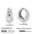 Créoles épaisses en acier inoxydable argenté avec des propriétés hypoallergéniques - Boucle d'oreille chunky (JDE0308023-S) / Argent