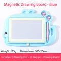Magnetische Zeichentafel in blauer Walform für Kinder mit Stift und Formstempeln - Delfin Stil / Blau