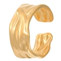 Irregular lava texture open ring for women in premium polished gold finish - Liquid Lava Style (A-225)