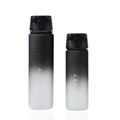 32oz and 1L black white gradient matte sports water bottles with flip top lids - 600ml / Black and White Gradient