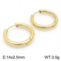 Polished golden stainless steel hoop earrings sized 14x2.5mm weighing 3.5g for women - 14x2.5mm / Gold