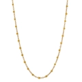 Close-up of a gold stainless steel chain necklace with small yellow bead accents - Gold Chain Yellow Beads (SL030)