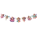 Cartoon flower fairy birthday party banner with colorful wings and floral decorations - Fairy Pull Flag Style 2