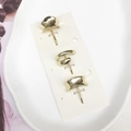 Three-piece gold plated alloy ponytail hook set with minimalist curved and wavy designs - 38# Gold 3-Piece Set
