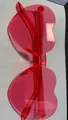 Frameless pink heart-shaped candy color sunglasses in a trendy one-piece jelly design - Watermelon red