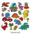 18-piece set of dinosaur DIY diamond art stickers including T-Rex and Triceratops motifs - 18Pcs Dinosaur Series