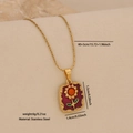 Collana dorata in acciaio inossidabile con ciondolo a girasole in smalto e misure - 4# Rosso Vino