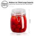 Tarro de vidrio de 750ml con cierre de acero inoxidable y junta de silicona roja - Pieza Única / 750ml