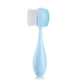 Spazzola manuale per la pulizia del viso a doppia faccia con setole morbide e silicone - Blu
