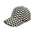 Casquette de baseball avec motif cube 3D noir et blanc et visière incurvée - M (56-58cm) / Beige