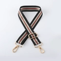 38mm striped woven replacement shoulder strap with gold hooks and red-green stripes - Red Green Stripes / Light gold