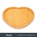 Heart-shaped bamboo tray base with natural grain 10.5cm length for DIY crafts - Hearts 10.5cm