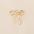 Macro detail of 18K gold-plated bow pendant with cubic zirconia for DIY jewelry - PJ0195-Gold Zirconia Bowknot