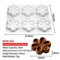 6-cavity white silicone flower mold for chocolate, cake and handmade soap crafting - 6-Cavity Six-Petal Flower MCM-502