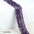Strand of 2x4mm natural purple lepidolite cylinder stone beads for jewelry DIY - 2x4mm Spacer Beads (Approx. 150 Beads/Strand) / Lepidolite B