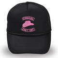 Cappellino trucker nero con ricamo Cowgirl rosa e rete traspirante sul retro - Adulto 56-60cm / Tutto Nero
