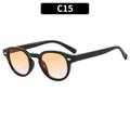 Retro small frame sunglasses in black finish with vibrant orange gradient lenses - Black Frame Gradient Orange