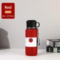 800ml red matte 316 stainless steel vacuum flask with black lid and carry rope - 800ML / China Red