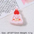 Accessorio in resina torta fragola per fai da te, dimensioni 26x20x15mm - Torta di Babbo Natale Rosa